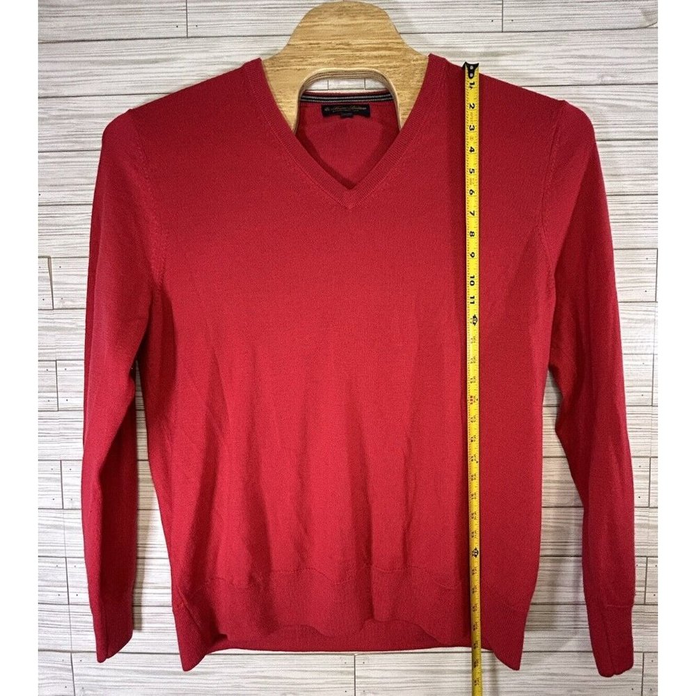 Brooks Brothers Mens Wool Blend V-Neck Pullover Sweater Red Valentines Day Sz XL - Picture 6 of 7